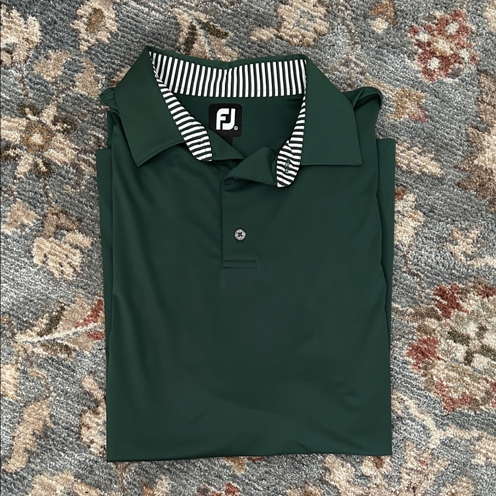 Men's FootJoy Dark Green Polo Shirt XL